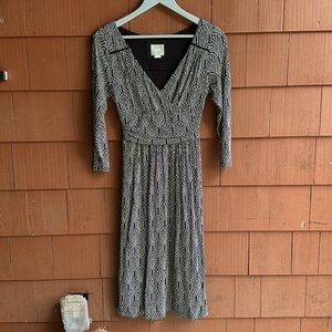 Maeve Black and White Geometric Cotton Dress- Size XS